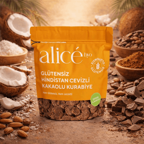 GLÜTENSİZ HİNDİSTAN CEVİZLİ KAKAOLU KURABİYE