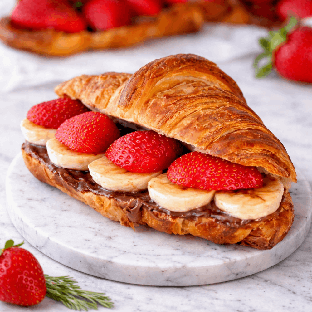 NUTELLA ÇİLEK MUZ KRUVASAN