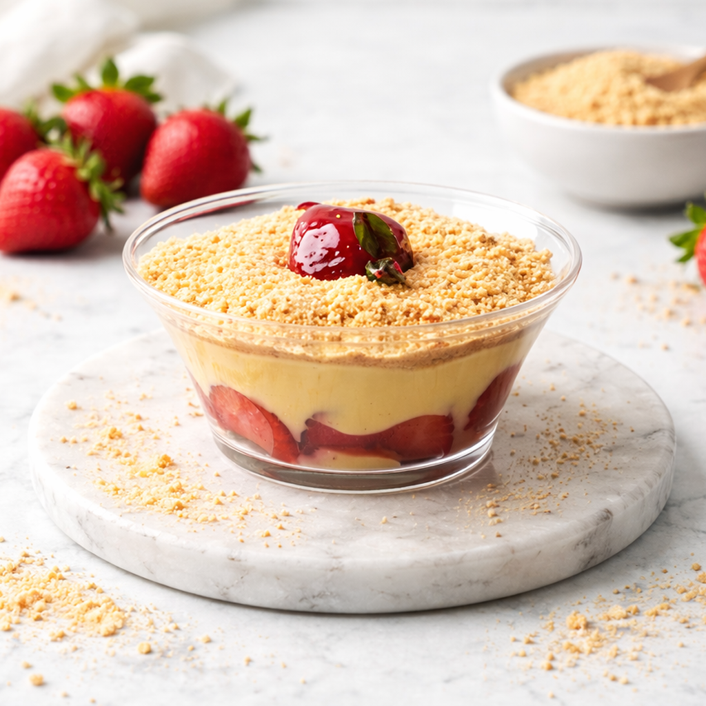 ÇİLEKLİ BİSKÜVİLİ MUHALLEBİ