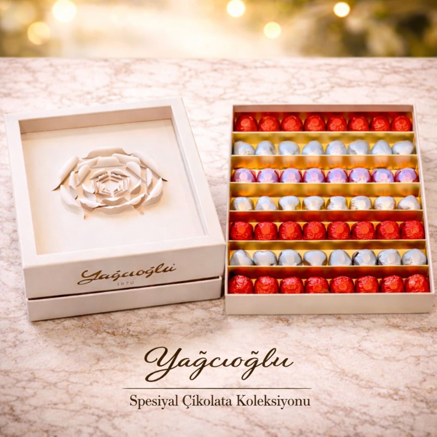 Gül Motifli Büyük Yaldızlı Kutu