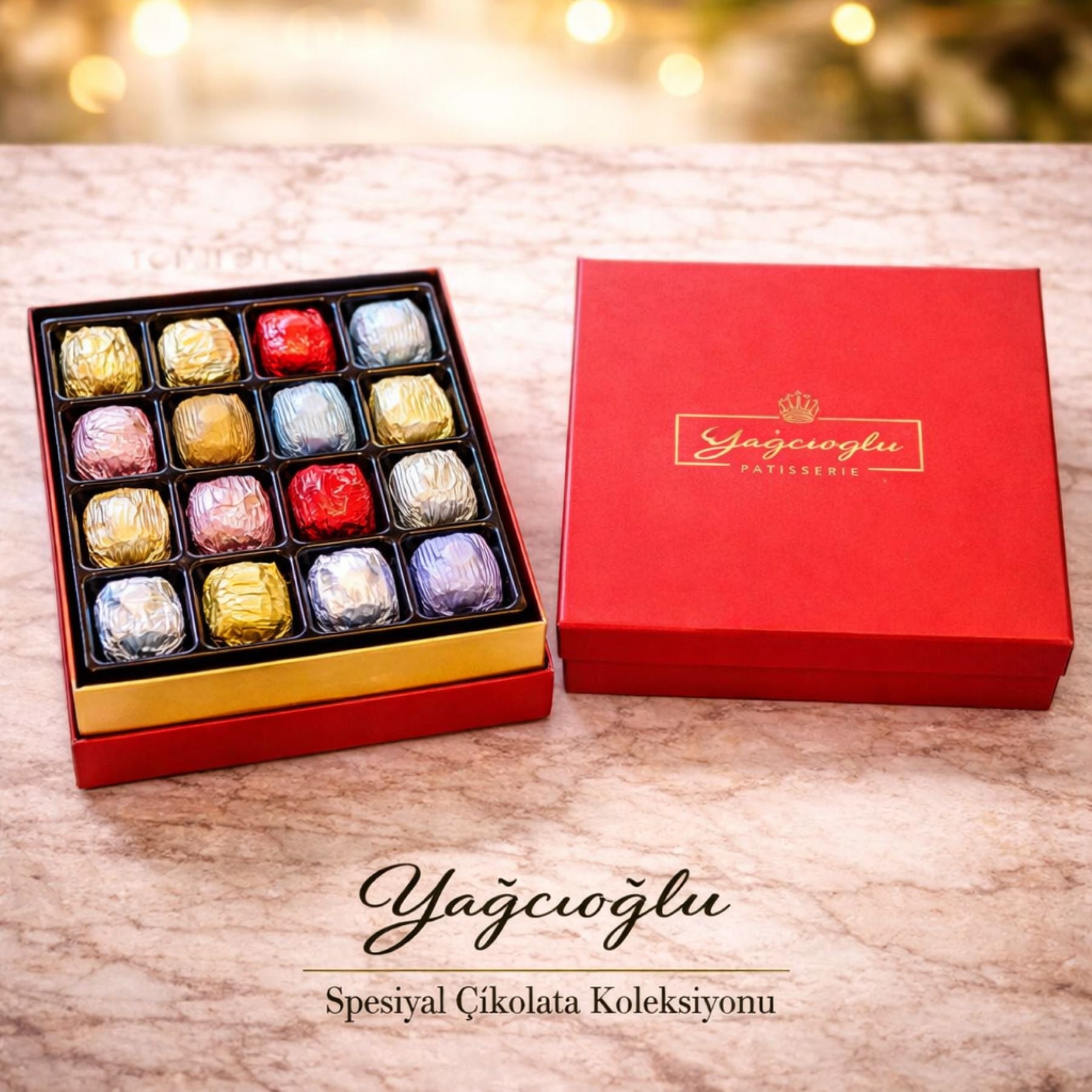 Yaldızlı Bordo Kutu