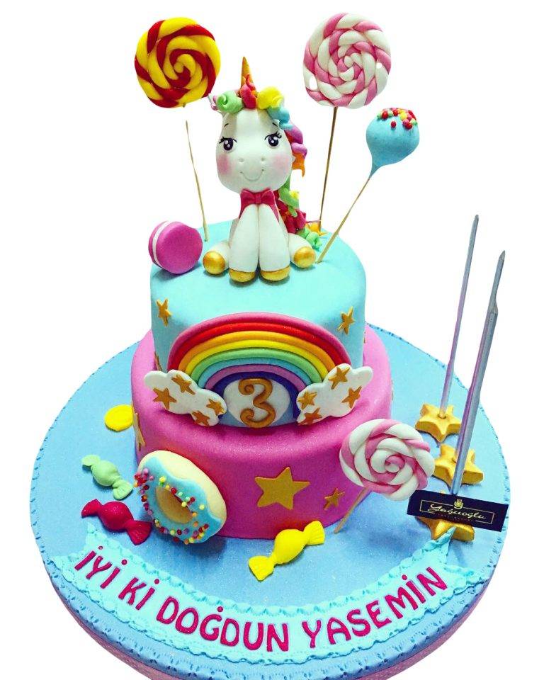 İki Katlı Unicorn Pasta Yağcıoğlu Pastaneleri
